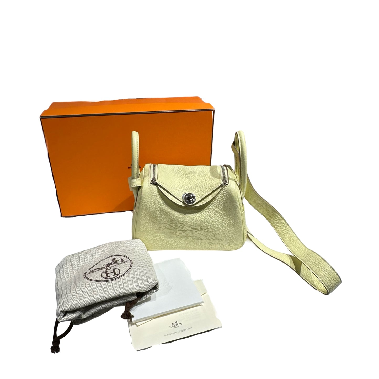 HERMES MINI LINDY I8 YELLOW PHW [3001150]