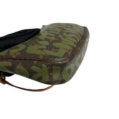 LV GRAFFITI POCHETTE BROWN GREEN [3000793]