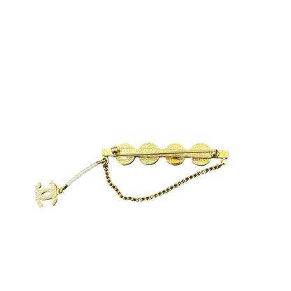 CHANEL VINTAGE COCO BROOCH WITH PEARLS [3001016]