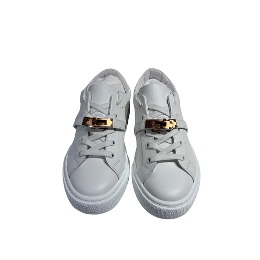 HERMES WHITE ROSE GHW DAY SNEAKERS [3000223]