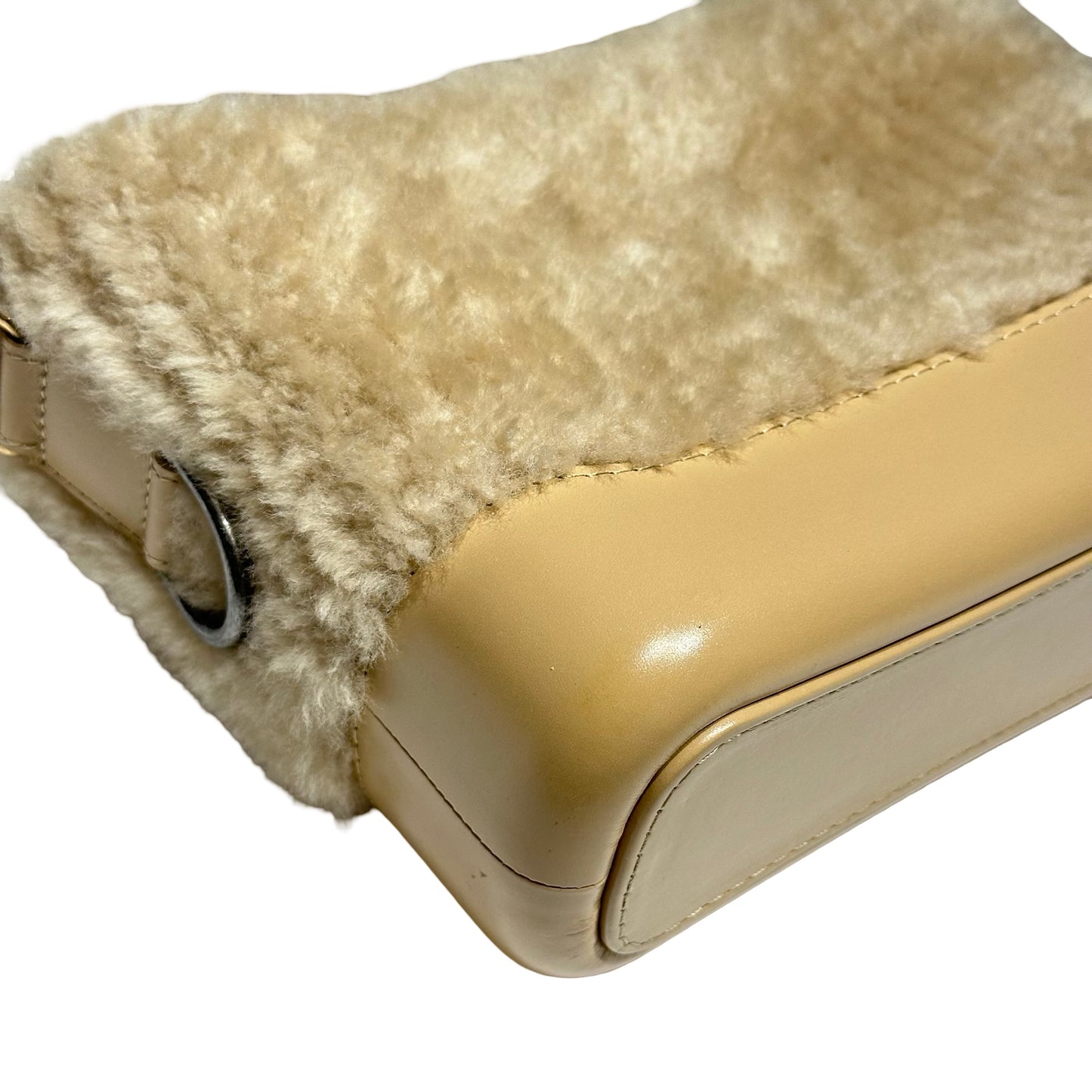 CHANEL GABRIELLE SMALL BEIGE SHEARLING [3000156]