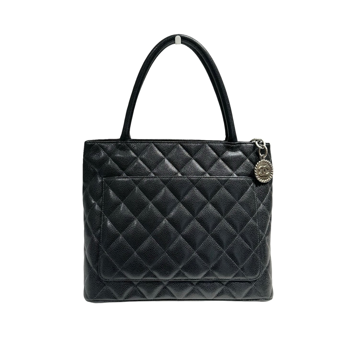 CHANEL BLACK GHW CAVIAR MEDALLION TOTE [3000273]