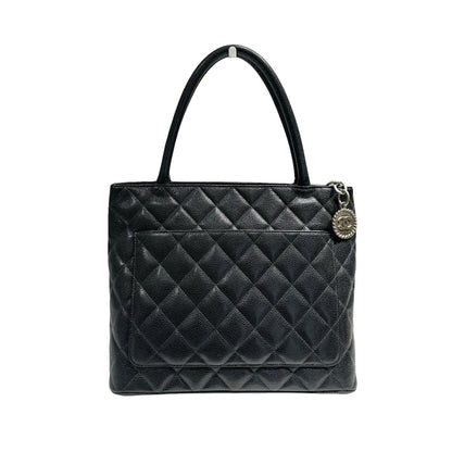 CHANEL BLACK GHW CAVIAR MEDALLION TOTE [3000273]