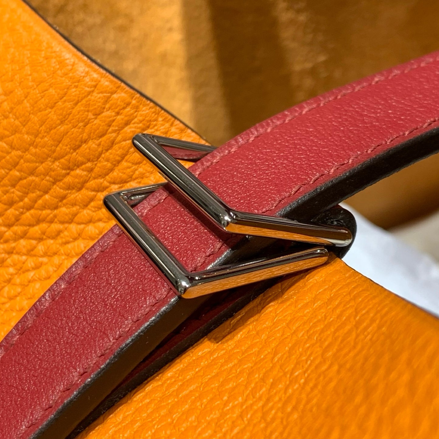HERMES PICOTIN 26 RED ORANGE PHW [A04199]