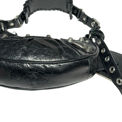 BALENCIAGA LE CAGOLE XS BLACK CALFSKIN PHW SHOULDER BAG [3000642]