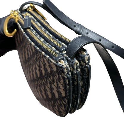 DIOR SADDLE RODEO POUCH BLUE OBLIQUE JACQUARD GHW [3001020]