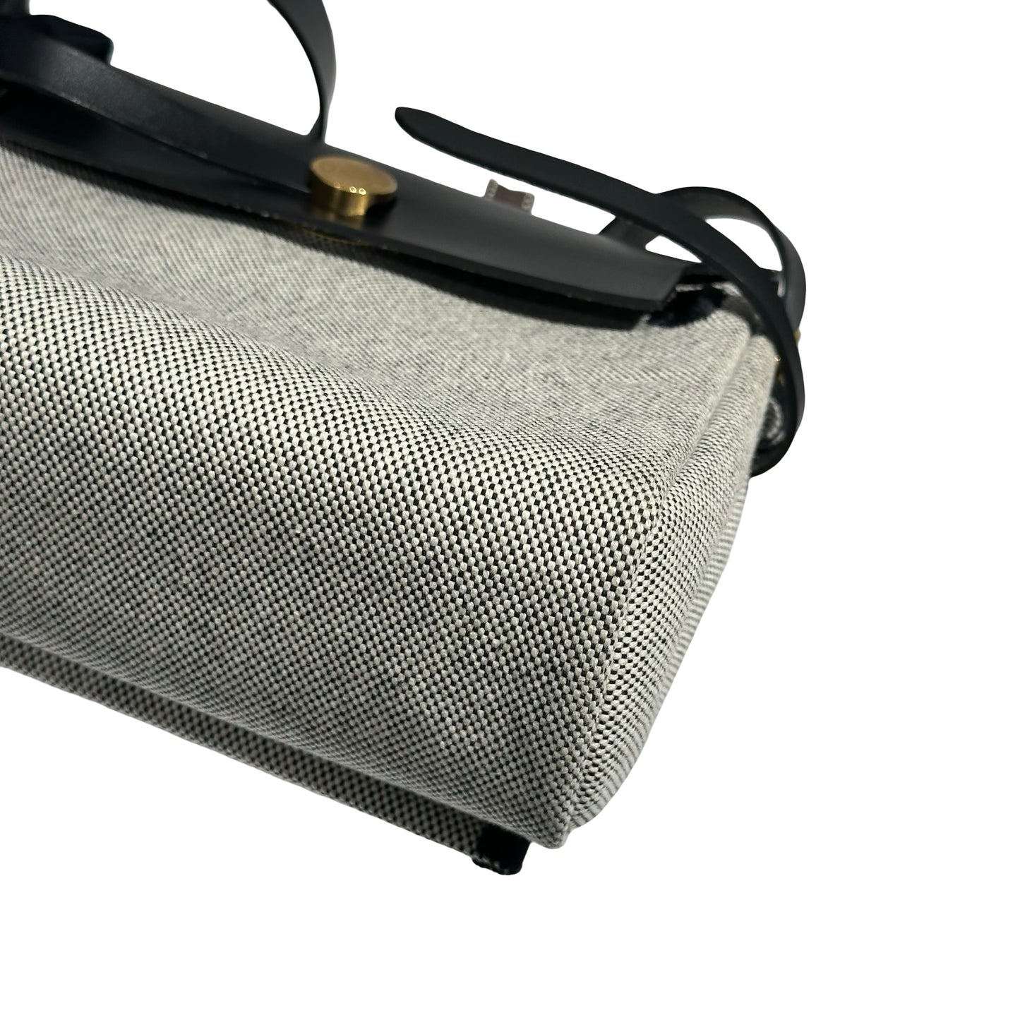 HERMES BLACK CANVAS GHW MINI HERBAG ［3000281］
