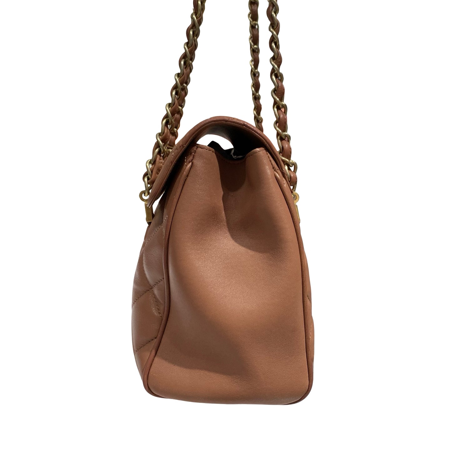 CHANEL MISIA CAMERA FLAP BROWN LAMBSKIN GHW CHAIN SHOULDER BAG [A04211]
