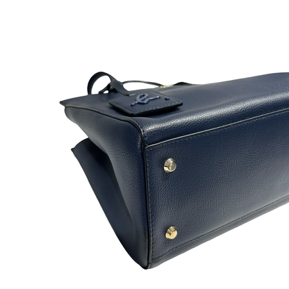 AGNES B. BLUE LEATHER HANDBAG [3000665]