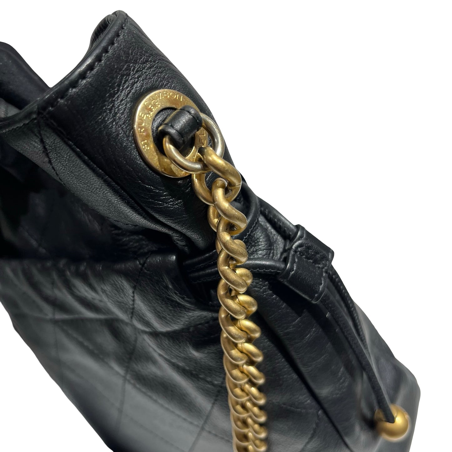 CHANEL BUCKET BAG BLACK GHW [3001201]