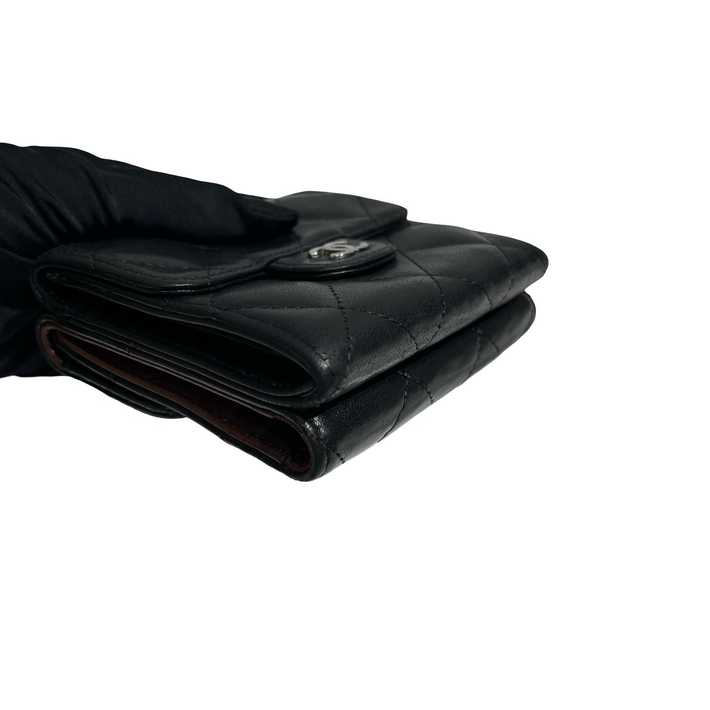 CHANEL WALLET BLACK LAMBSKIN PHW [3000631]