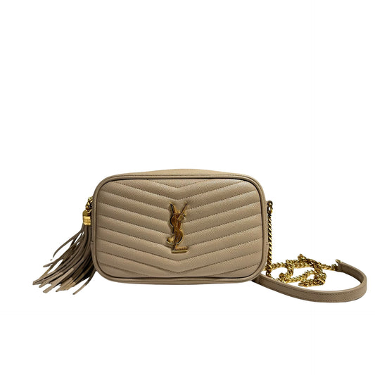 YSL MINIBAG MONO BEIGE CALFSKIN GHW [3001065]