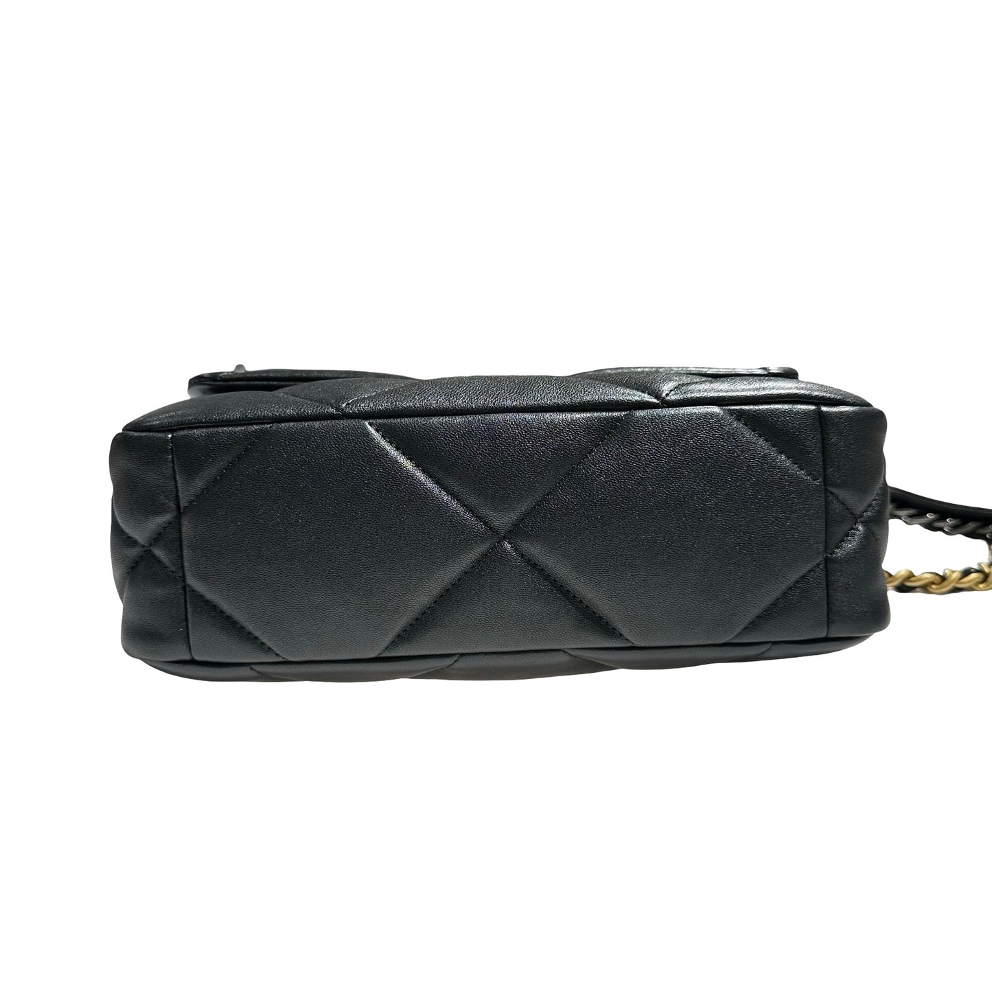 CHANEL 19 SMALL BLACK GHW LAMBSKIN [30001040]