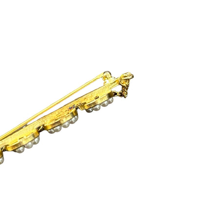 CHANEL VINTAGE COCO BROOCH WITH PEARLS [3001016]
