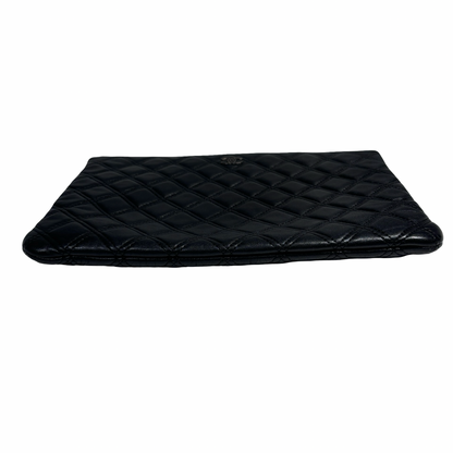 CHANEL BLACK LAMBSKIN CLUTCH PHW [20004170]