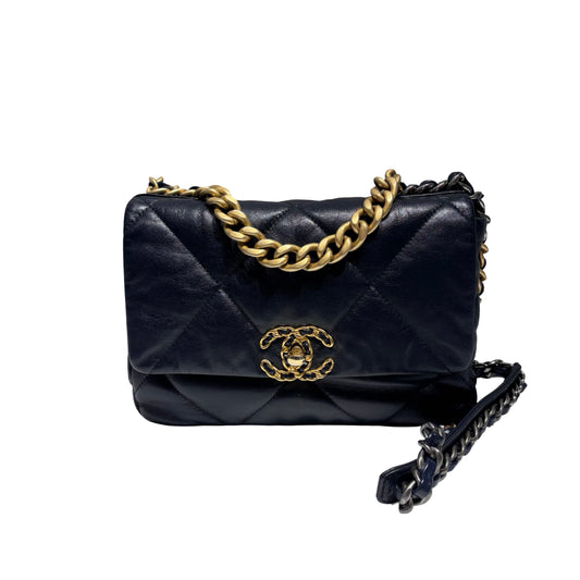 CHANEL 19 HANDBAG SMALL NAVY [3000360]