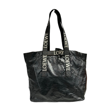 LOEWE FOLD SHOPPER BAG BLACK LAMBSKIN [3001376]