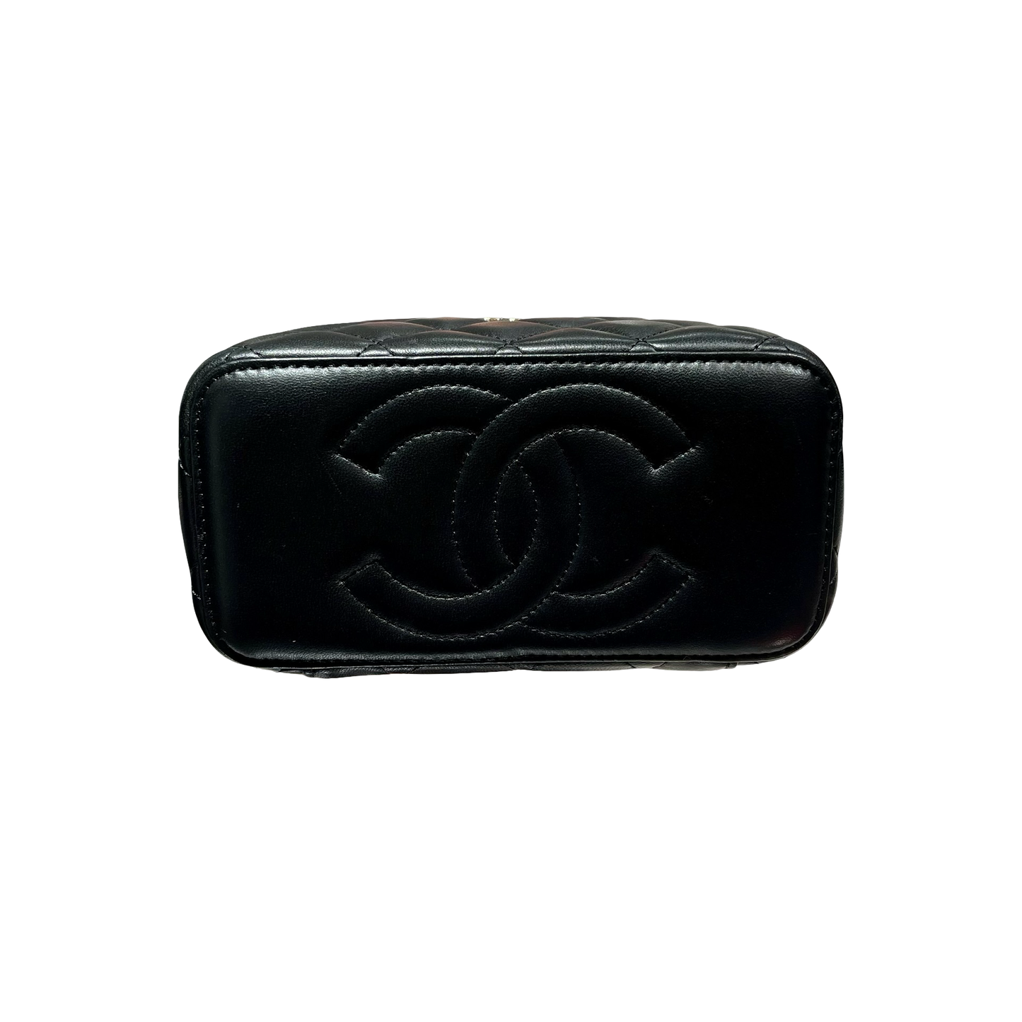 CHANEL VANITY CASE BLACK LAMBSKIN GHW [3000610]
