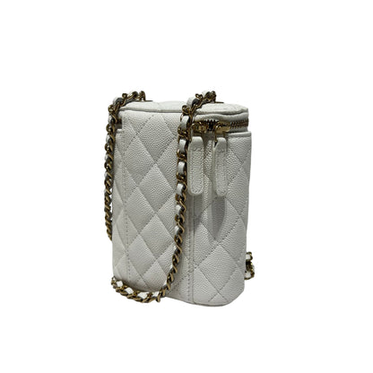 Caviar skin vanity case with chain Chain Shoulder Bag [101264]