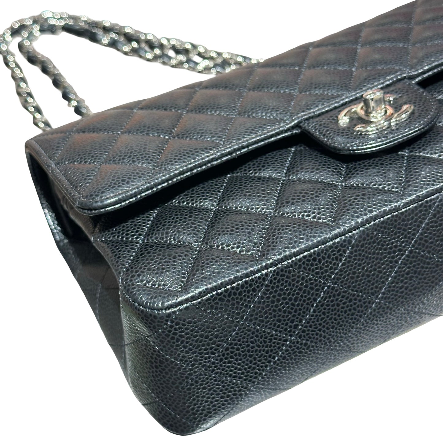 CHANEL CF25 BLACK CAVIAR PHW [3000608]