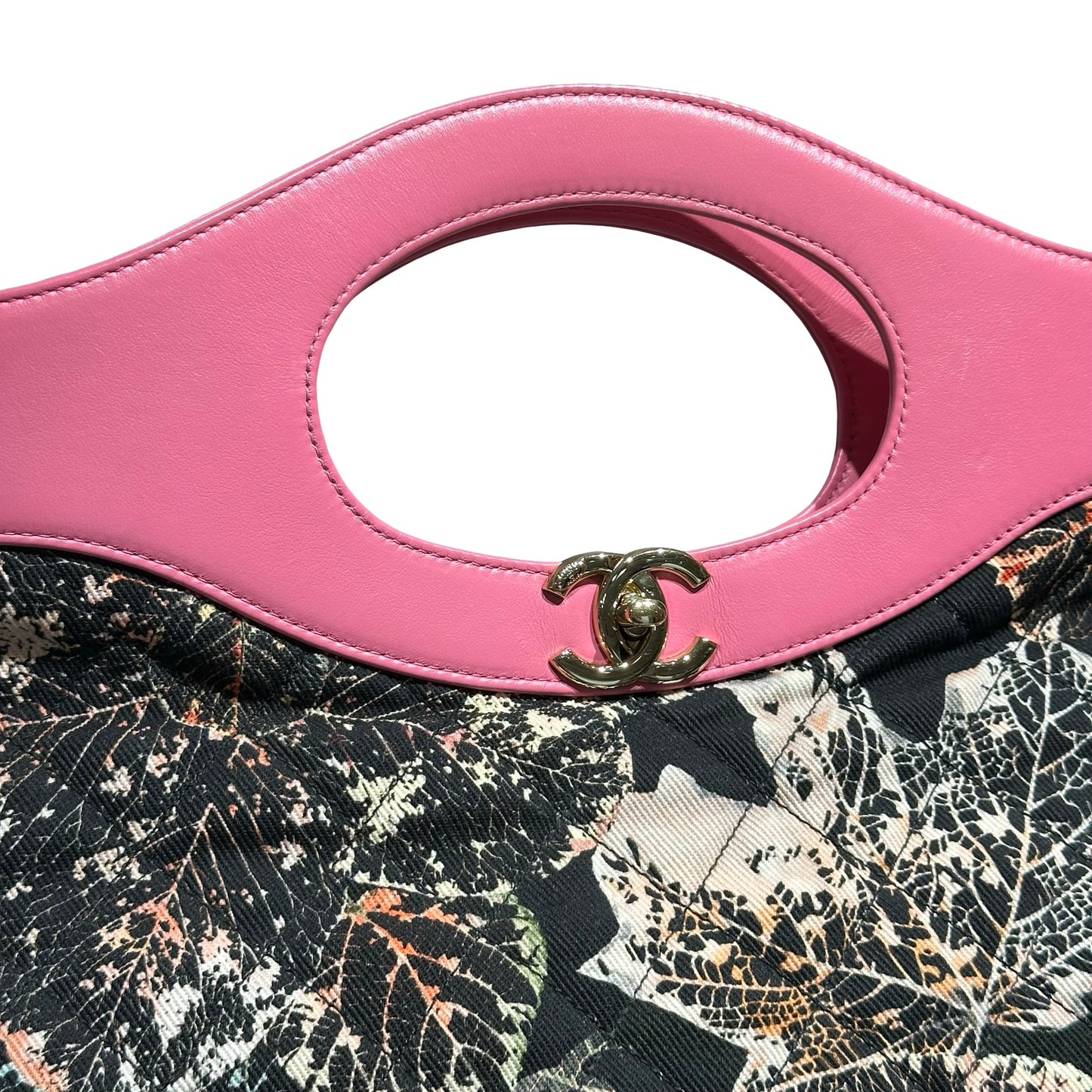CHANEL 31 BAG LARGE FLORAL PINK NYLON GHW [3000154]
