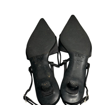 DIOR FLATS BLACK SILK PHW [3001114]