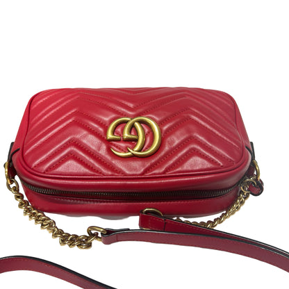 Chevron V stitch Calfskin GG MARMONT Chain Shoulder Bag [101240]