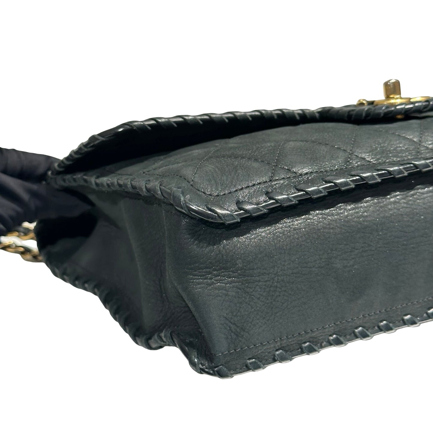 CHANEL DARK GREEN GHW HAPPY STITCH FLAP BAG [3000274]
