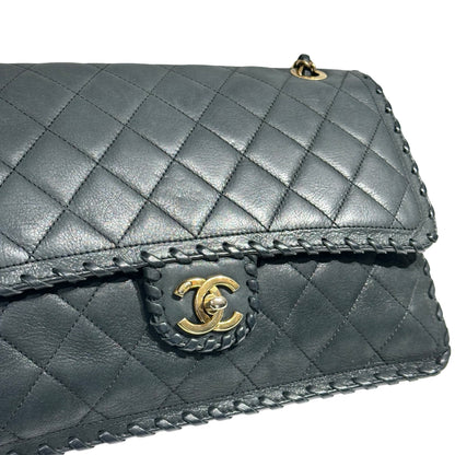 CHANEL DARK GREEN GHW HAPPY STITCH FLAP BAG [3000274]