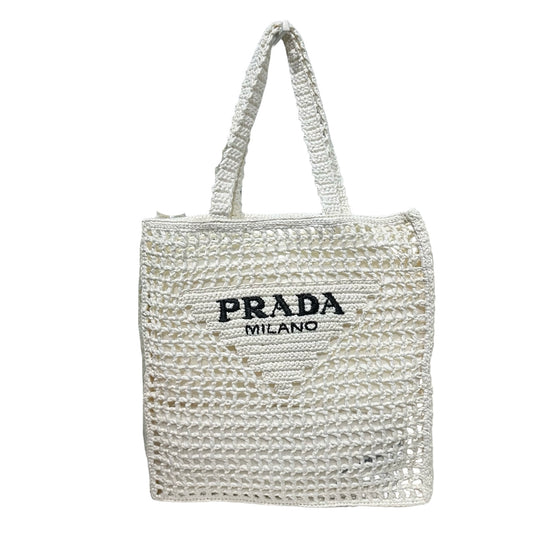PRADA RAFFIA TOTE WHITE [20004223]