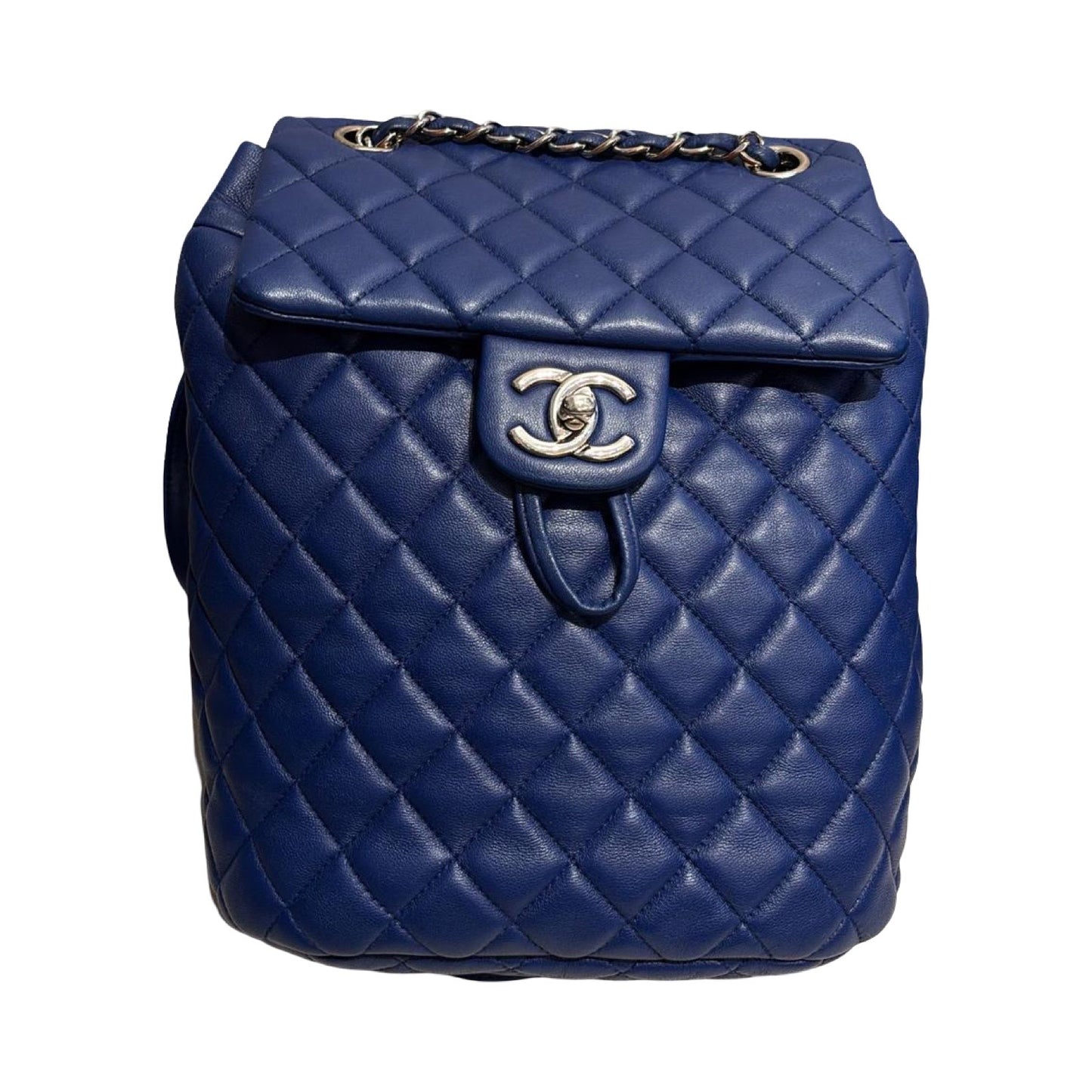 CHANEL BACKPACK SMALL BLUE LAMBSKIN PHW [3001118]