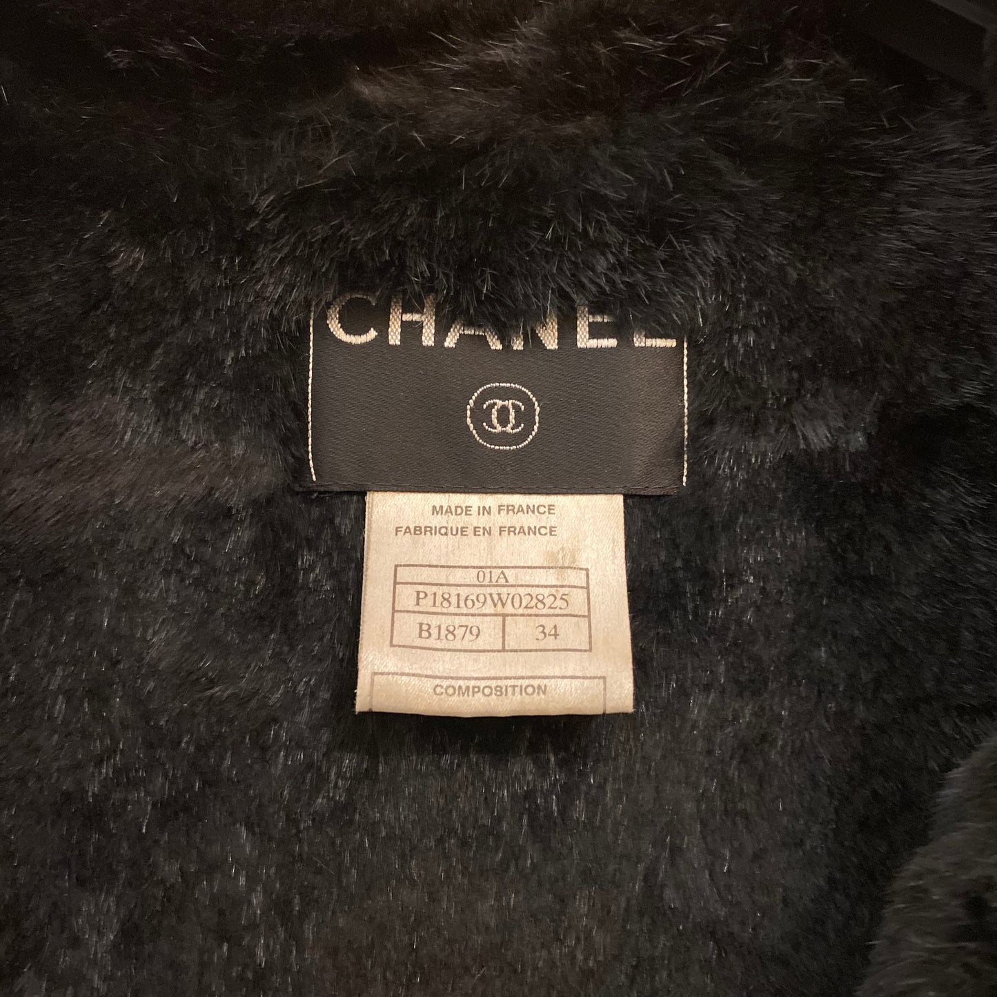 CHANEL BLACK LONG FUR JACKET [20002013]