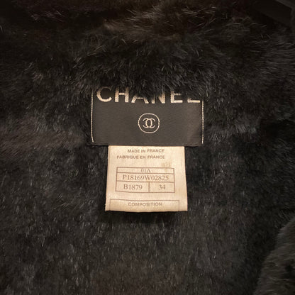 CHANEL BLACK LONG FUR JACKET [20002013]