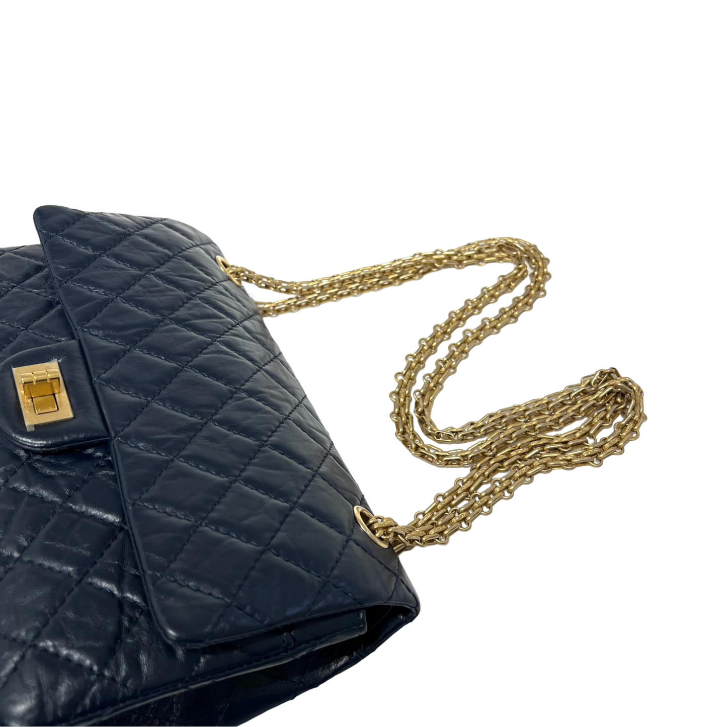 Crumpled Calfskin 2.55 Chain Shoulder Bag [101182]