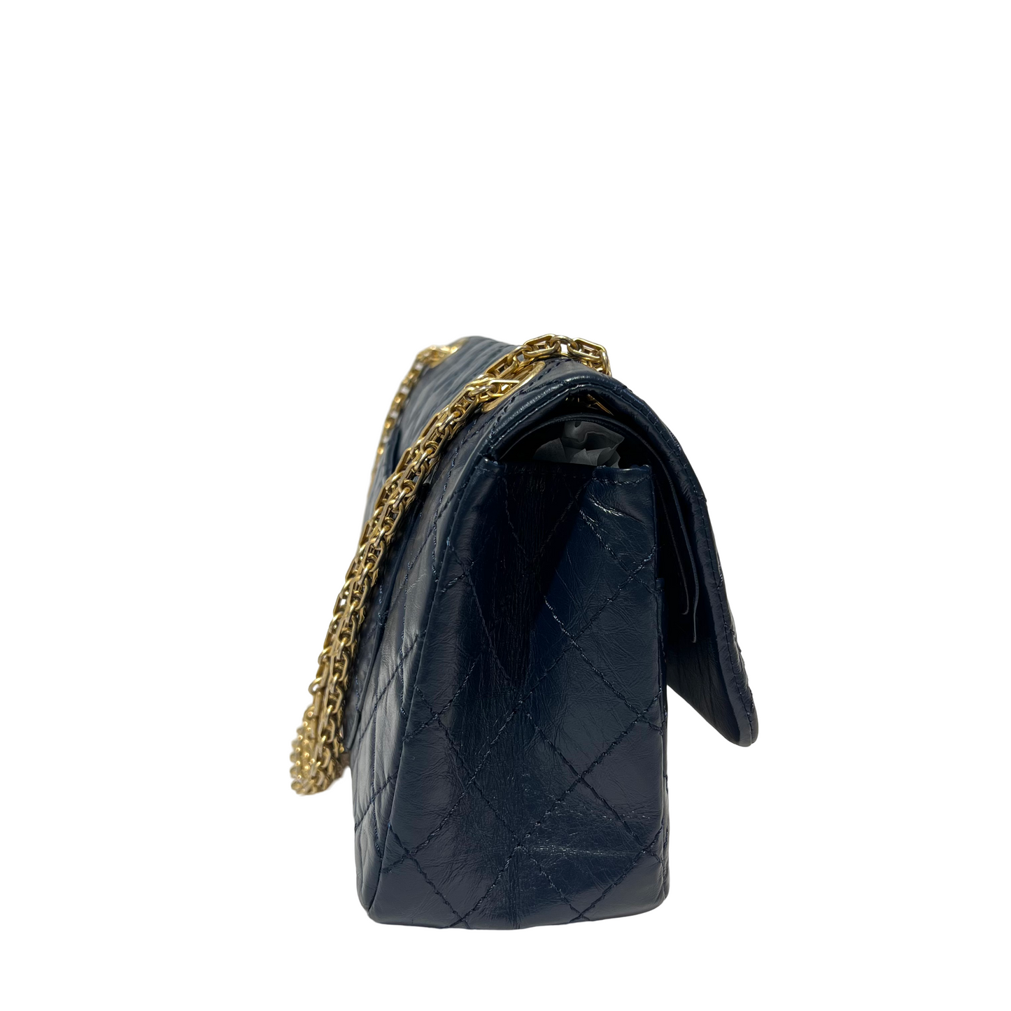 Crumpled Calfskin 2.55 Chain Shoulder Bag [101182]