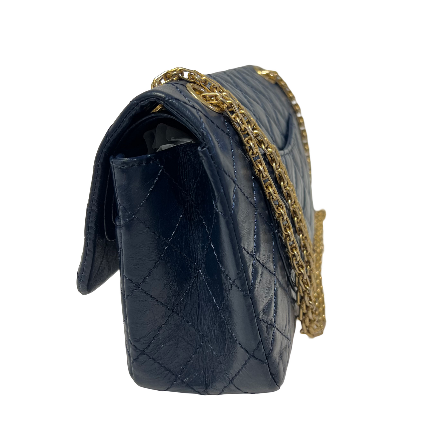 Crumpled Calfskin 2.55 Chain Shoulder Bag [101182]