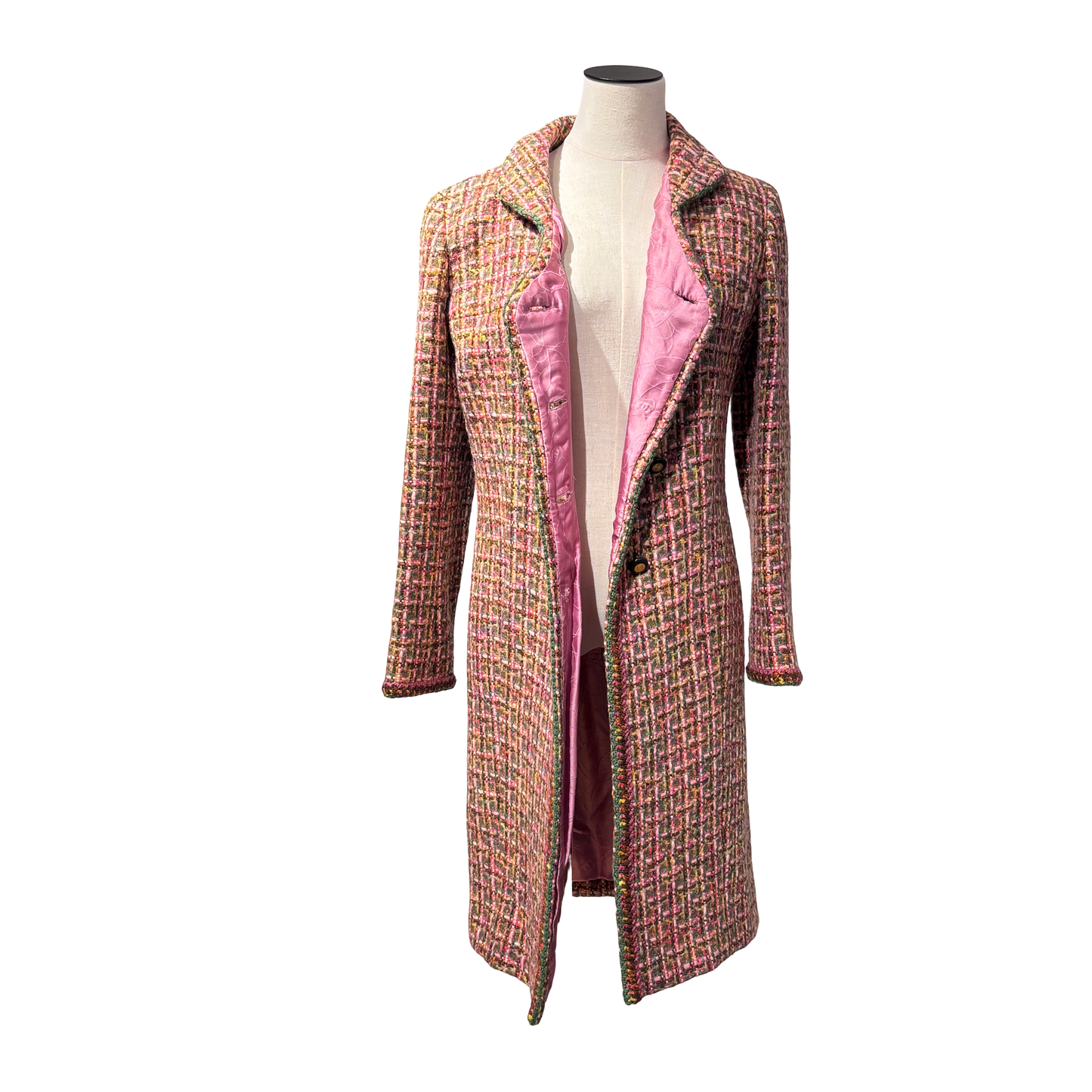 CHANEL PINK TWEED LONG JACKET [20002010]
