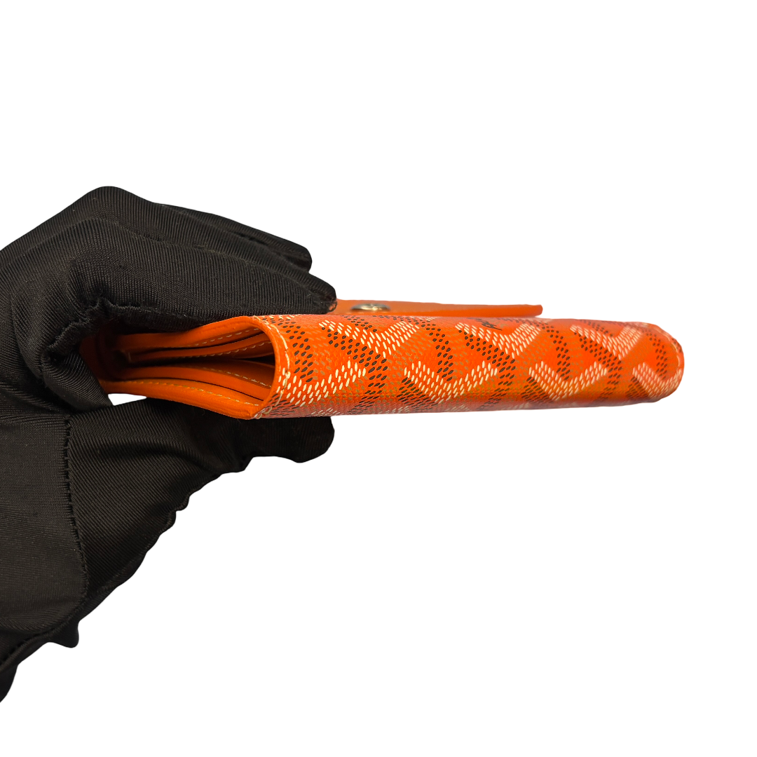 GOYARD SAINT GABRIEL ORANGE PHW CANVAS WALLET [3000601]