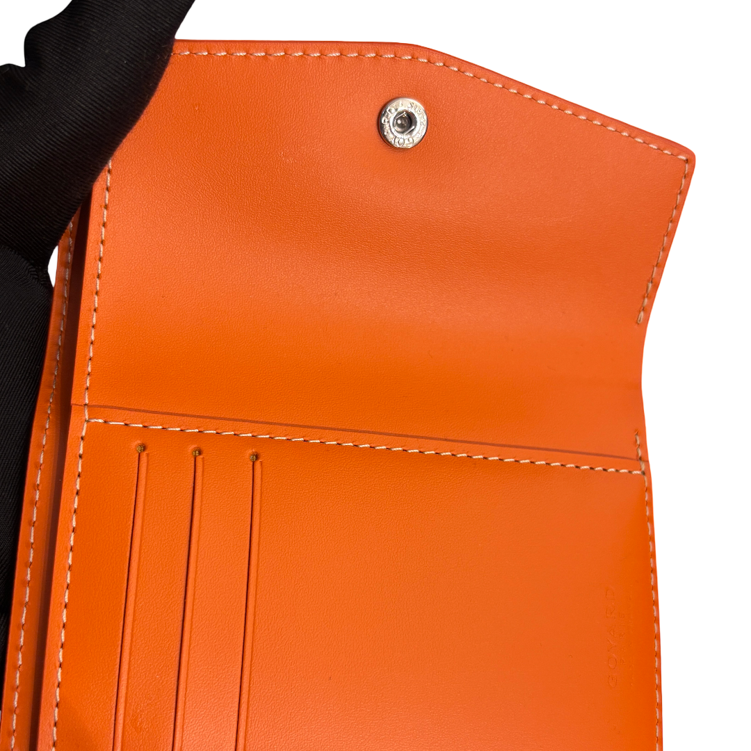 GOYARD SAINT GABRIEL ORANGE PHW CANVAS WALLET [3000601]