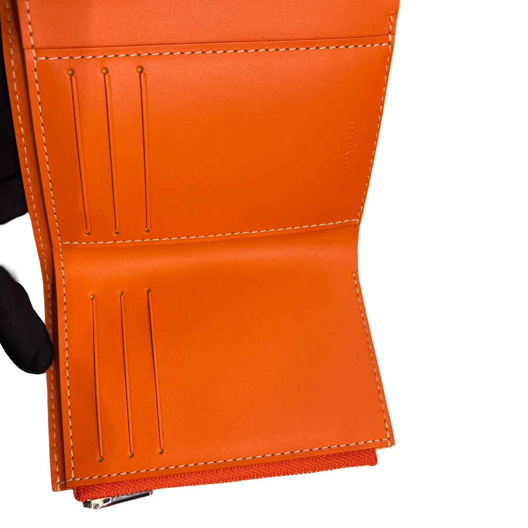 GOYARD SAINT GABRIEL ORANGE PHW CANVAS WALLET [3000601]