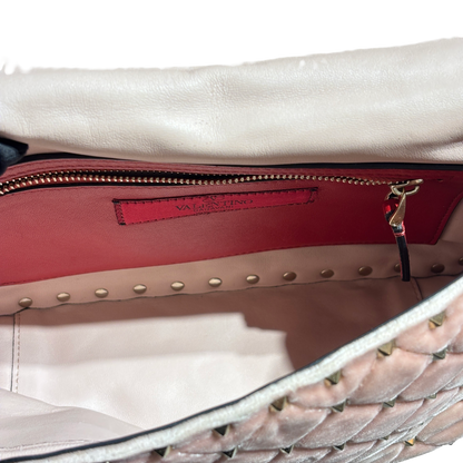 VALENTINO VELVET PINK GHW HANDBAG [3000513]