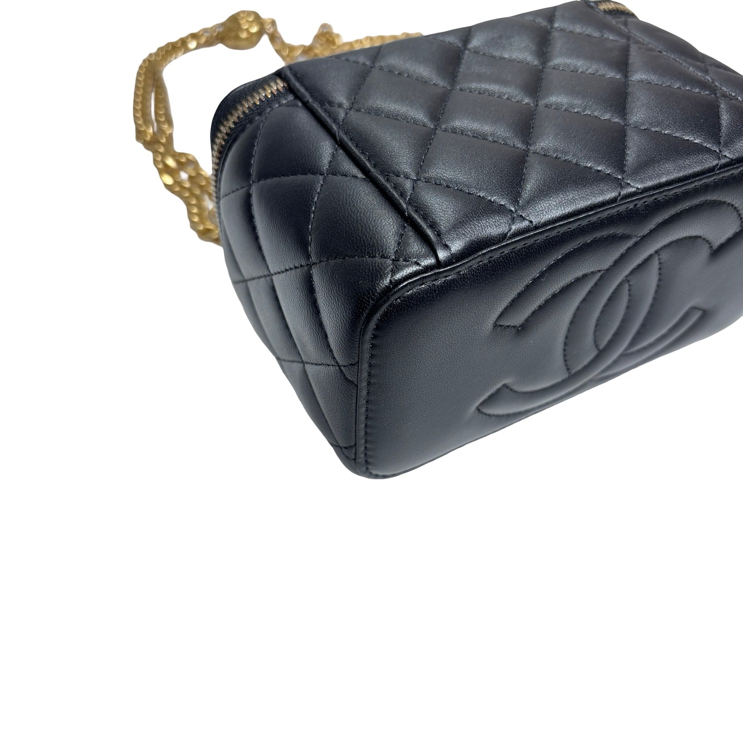 Chanel Vanity Chain Shoulder Bag Black GHW