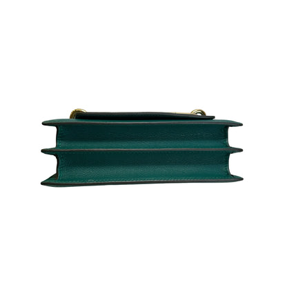 Used HERMES Clemence Mini Roulis Crossbody Bag Green Gold