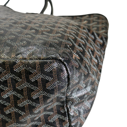 Used GOYARD Goyardine Saint Louis Tote Bag Black GHW