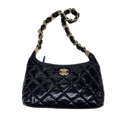 New Chanel Hobo Small Shoulder Bag Black GHW