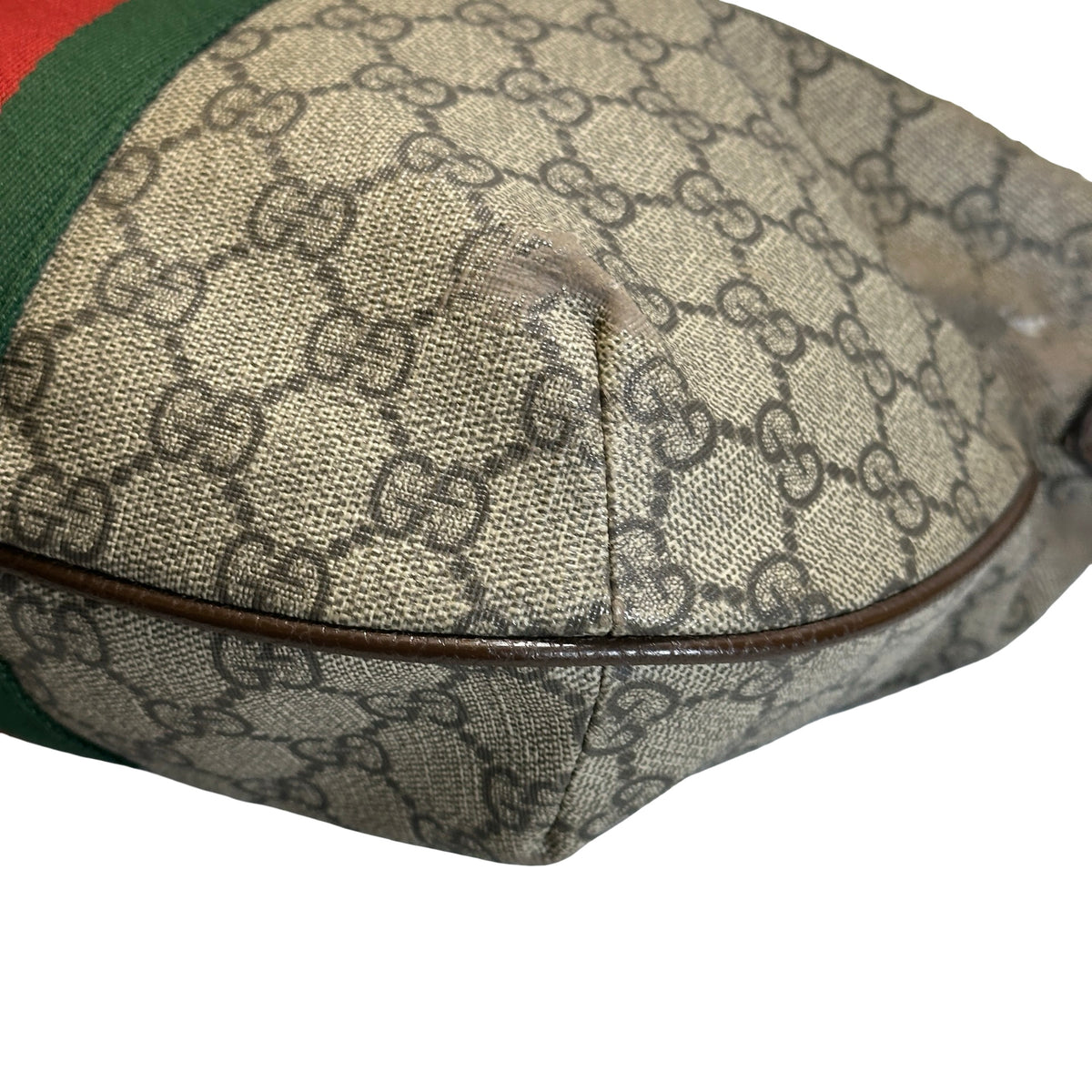 Used GUCCI GG Supreme Web Ophidia Shoulder Bag Beige Brown Green Red
