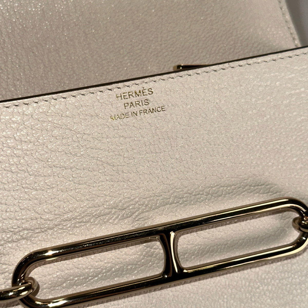 Used HERMES Clemence Roulis Mini Cross body bag White