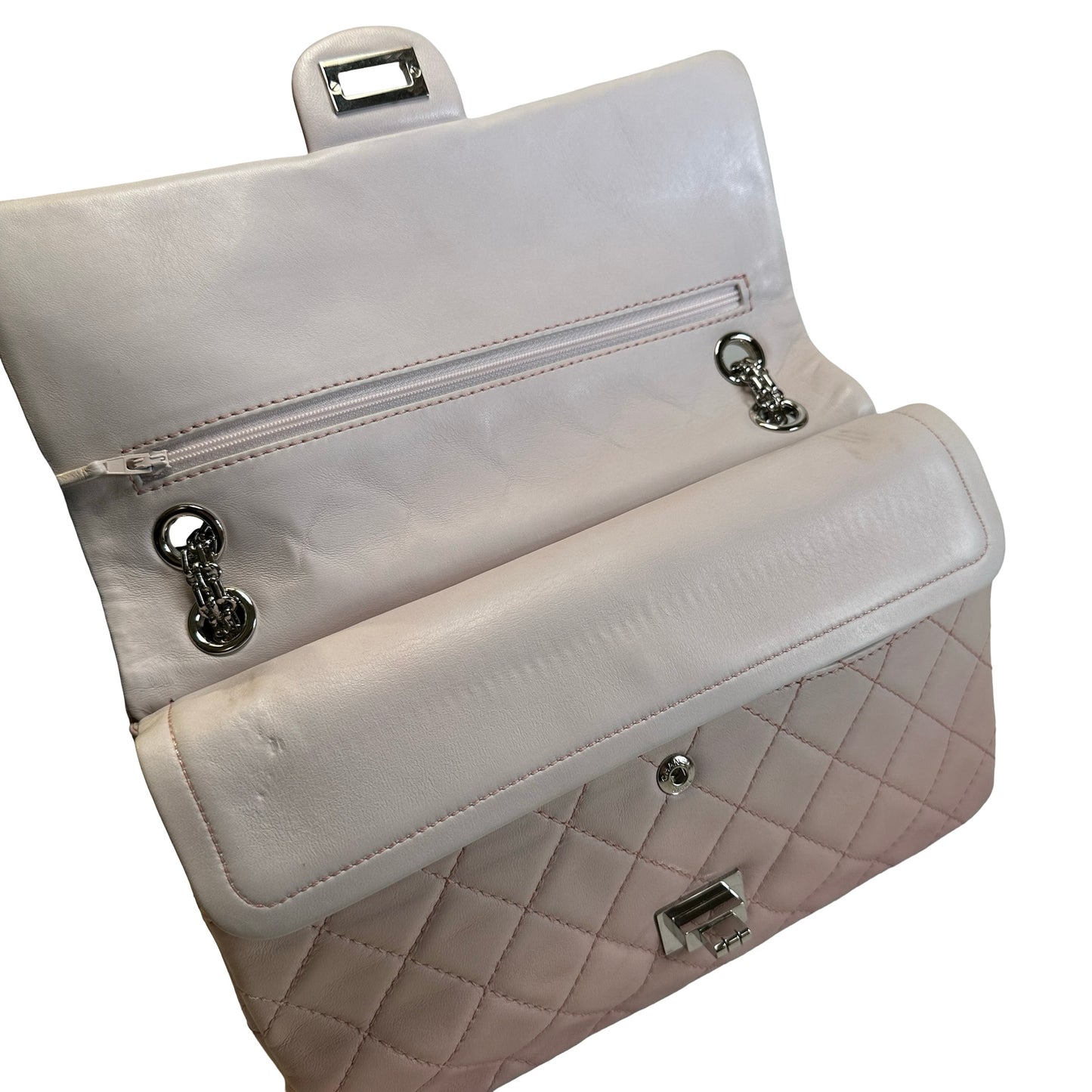 Used CHANEL Quilted 2.55 Reissue Shoulder Bag Pink Cream Ombre