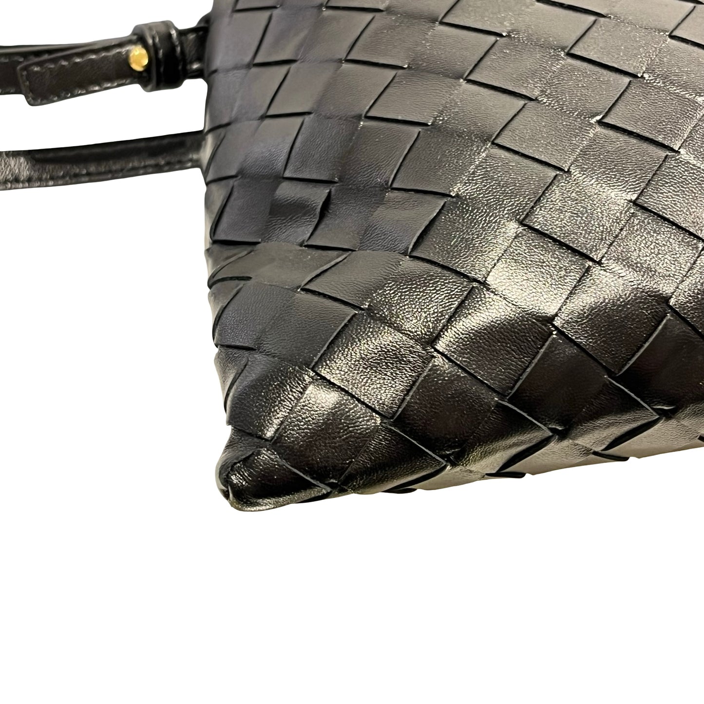 Used BOTTEGA VENETA Intrecciato Mini Wallace Shoulder Bag Black