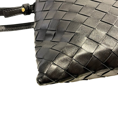 Used BOTTEGA VENETA Intrecciato Mini Wallace Shoulder Bag Black